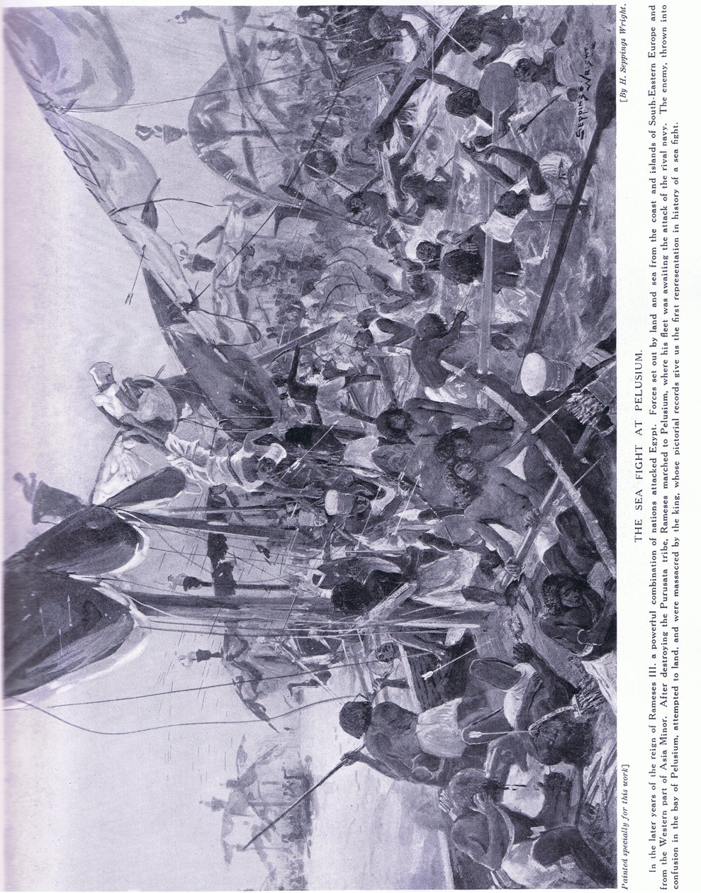 La batalla naval en Pelusio de Henry Charles Seppings Wright
