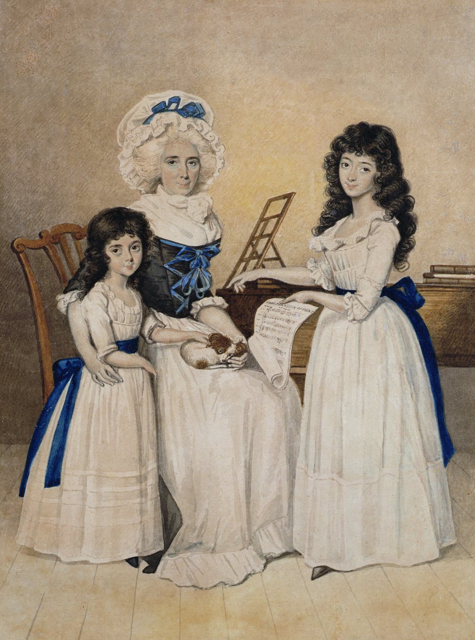 La Mansión de la Paz: Sra. Campell y sus dos hijas junto a un pianoforte de Henry Edridge