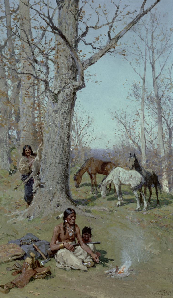 El desayuno del niño, 1904 de Henry Francois Farny