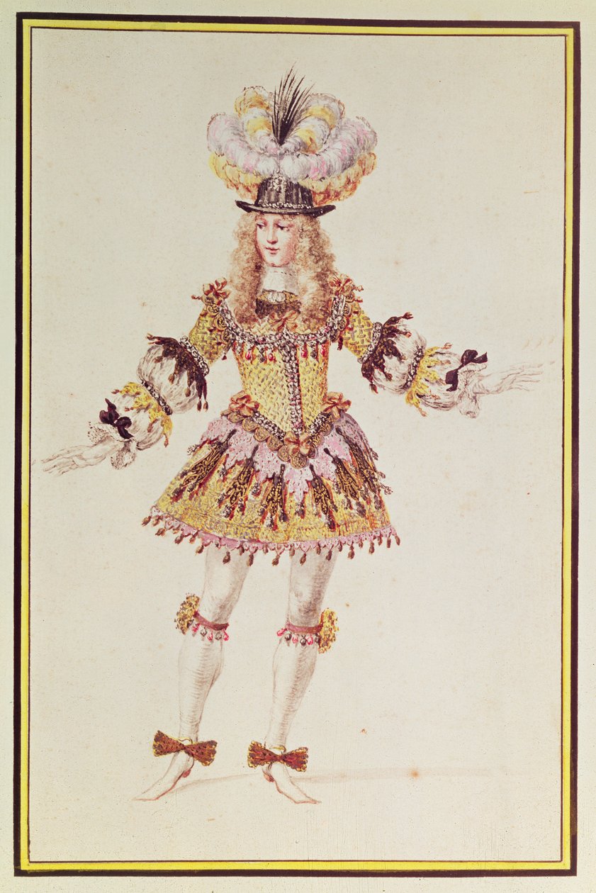 Diseño de vestuario para bailarín masculino, c.1660 de Henry Gissey