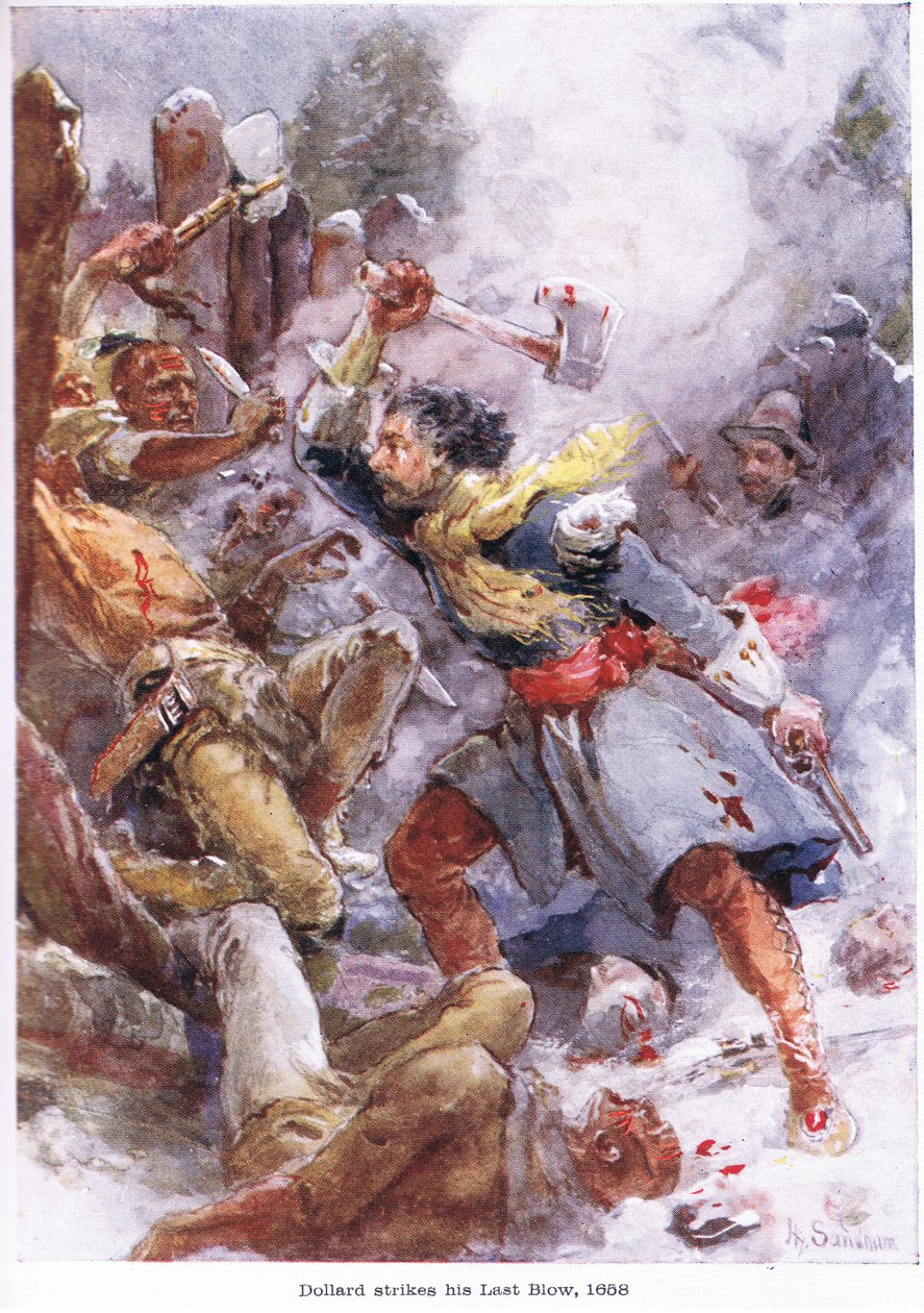 Dollard da su último golpe 1658, c.1920 de Henry Sandham