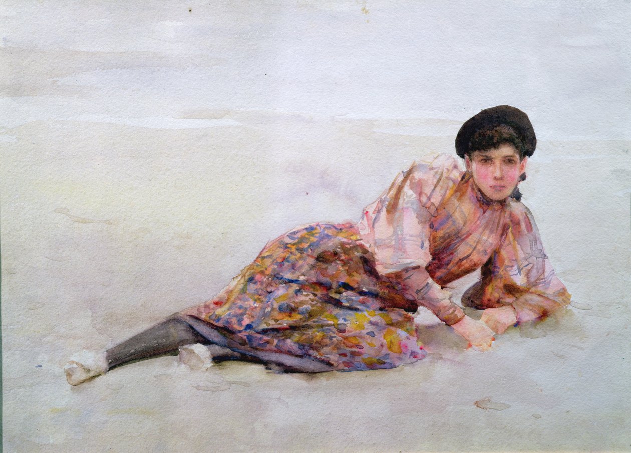 Chica en la playa de Henry Scott Tuke