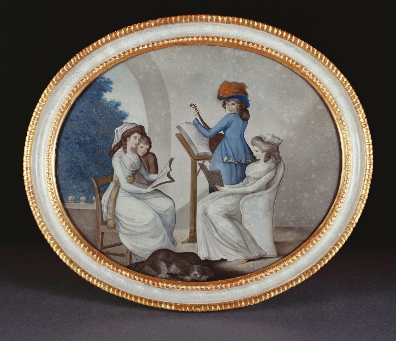 Pintura inversa en vidrio mostrando a mujeres músicas (período Qianlong, c.1790) de Henry W. Banbury