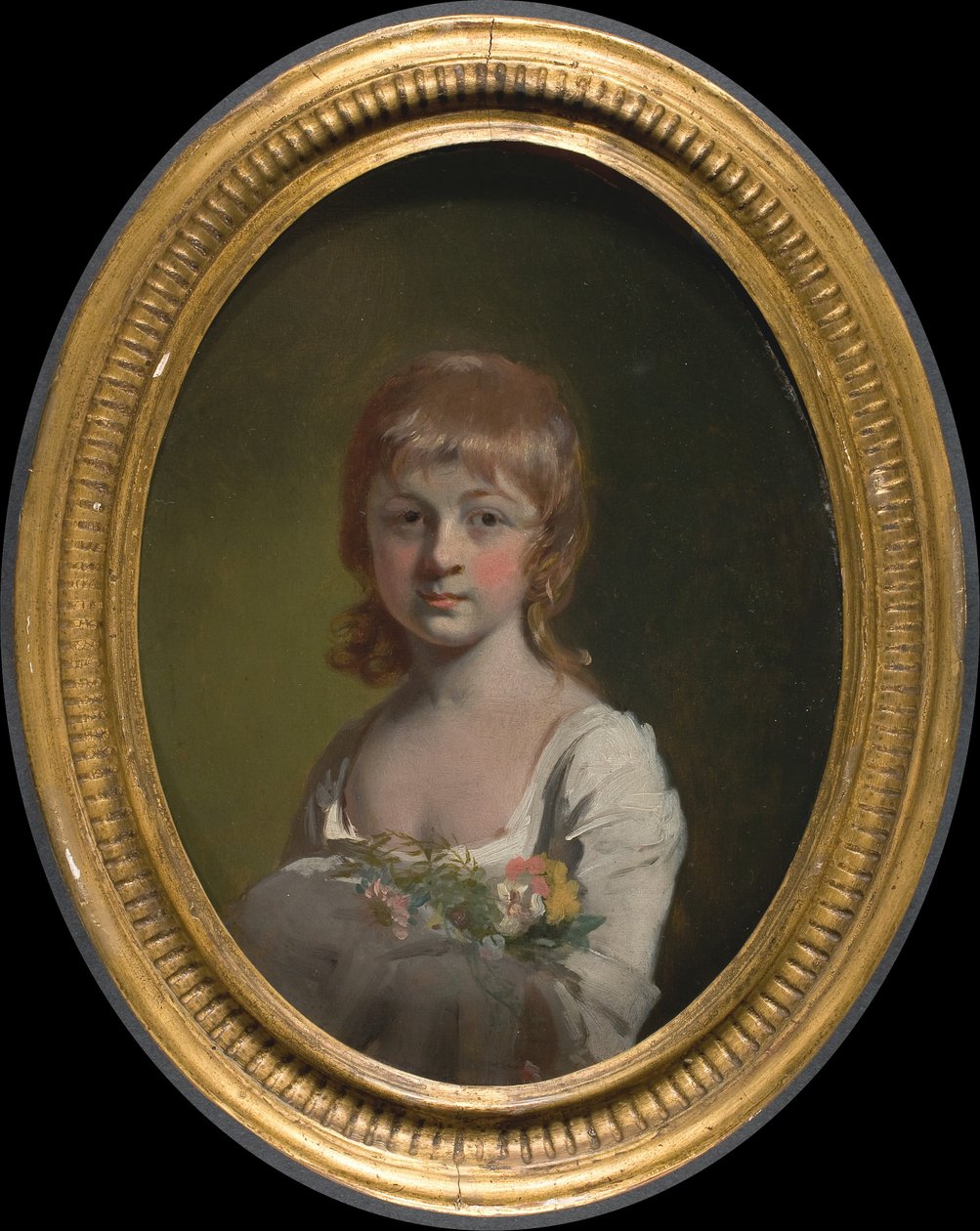 Niña con un Ramo de Flores de Henry Walton