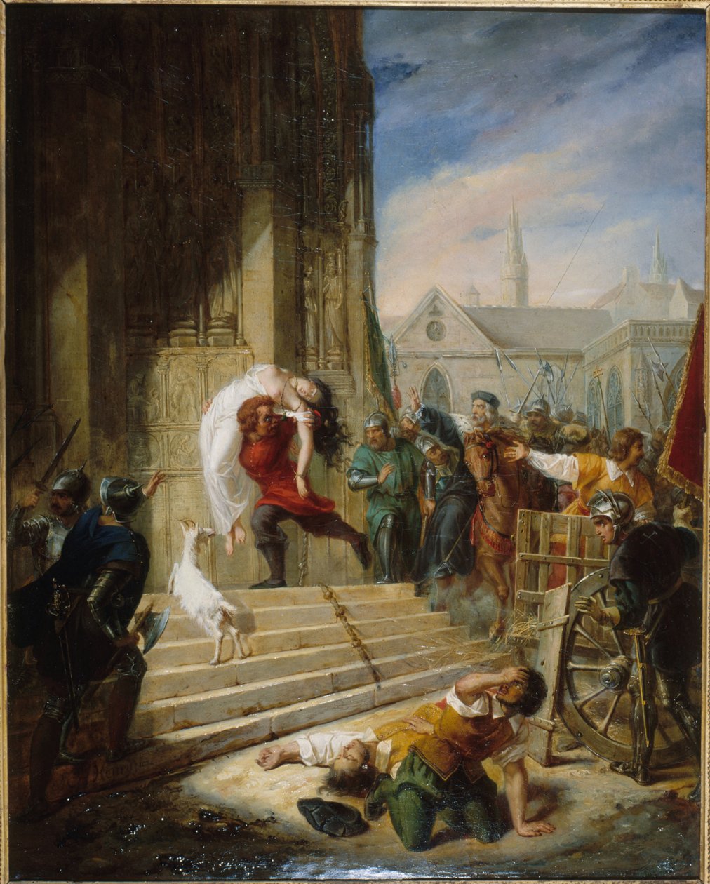 Quasimodo salva a Esmeralda de los verdugos, 1832 de Henry