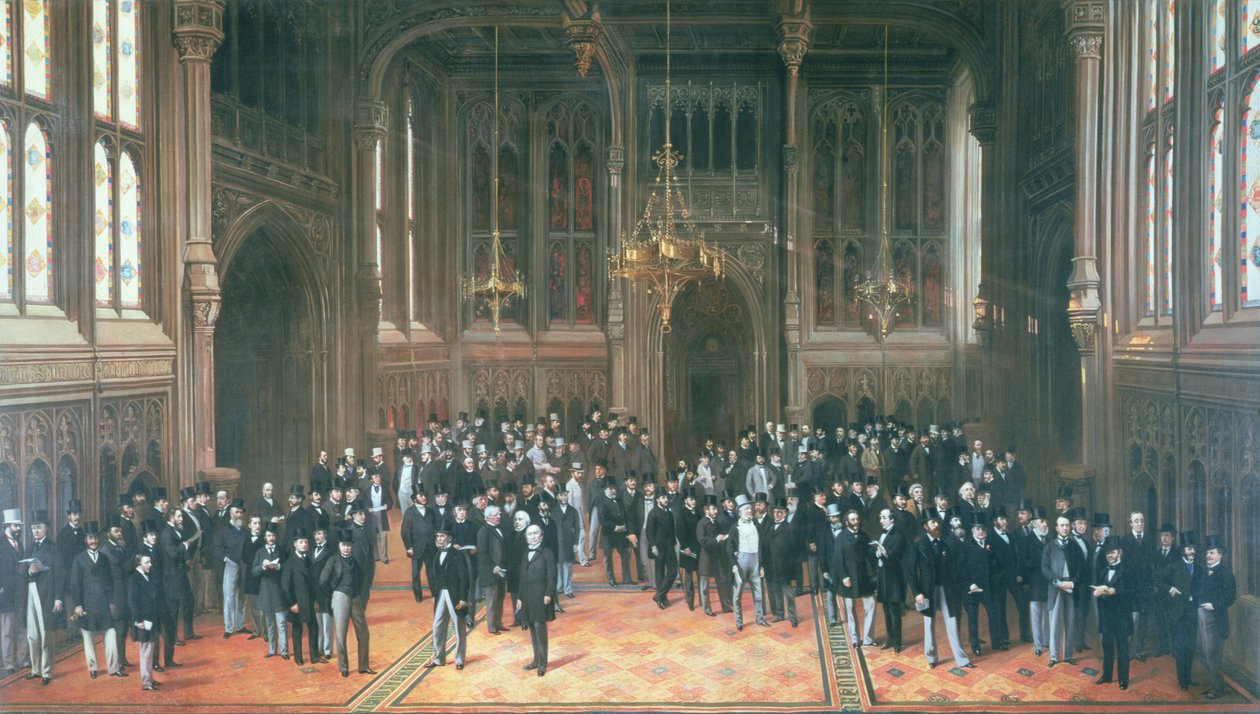 Lobby de Miembros, Casas del Parlamento, 1872-73 de Henry Barraud