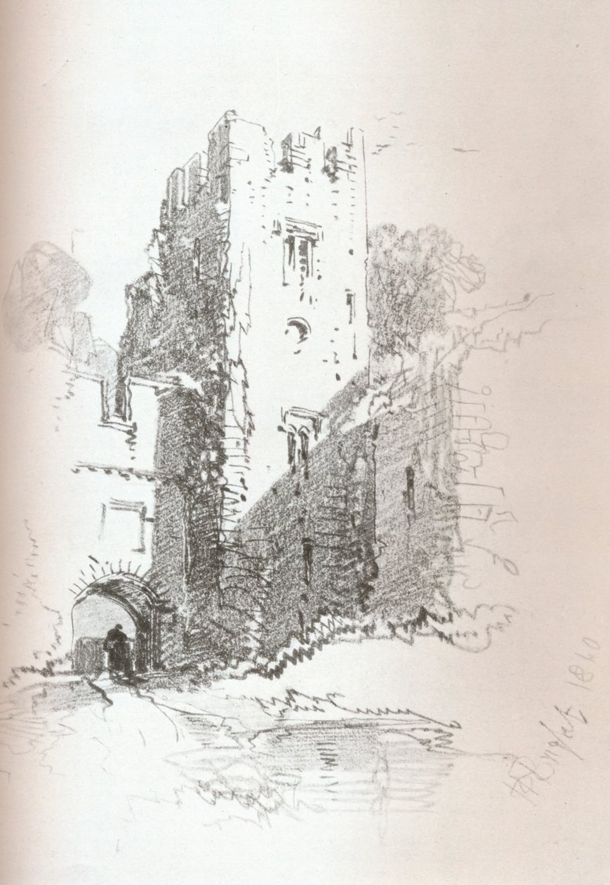 Castillo de Crookston, cerca de Paisley, 1840 de Henry Bright