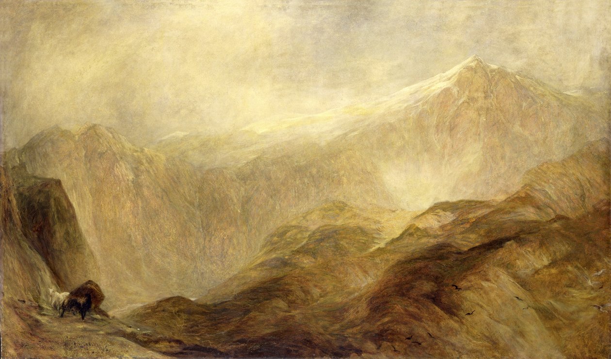 Snowdon (óleo sobre lienzo) de Henry Clarence Whaite