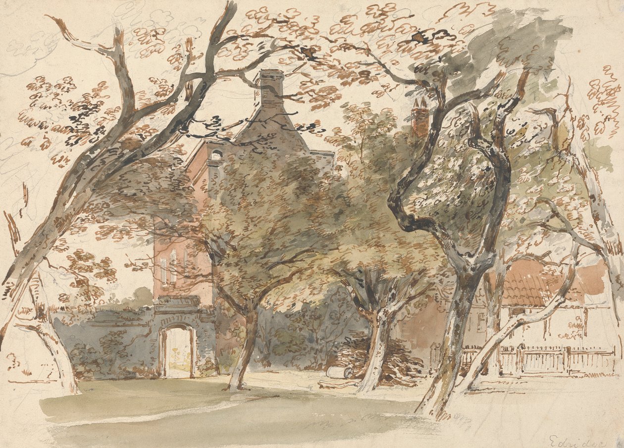 Parte de una casa y un jardín de Henry Edridge