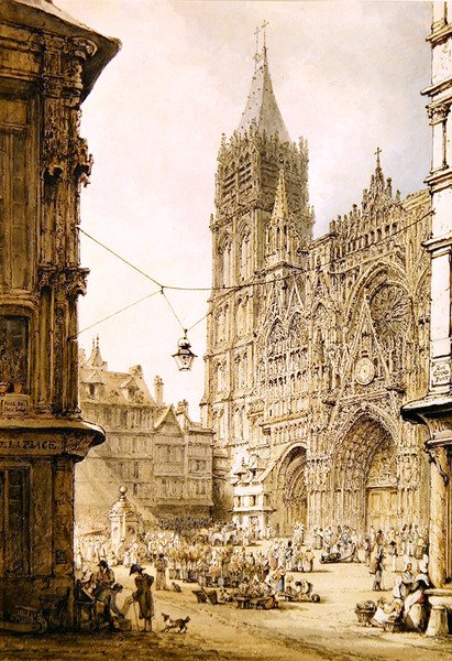 Catedral de Ruán, fachada oeste de Henry Edridge