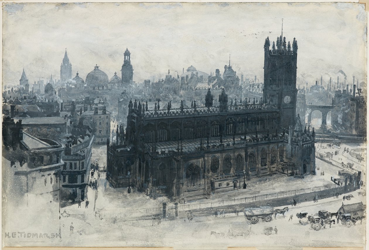 Manchester desde la Grammer School de Henry Edward Tidmarsh