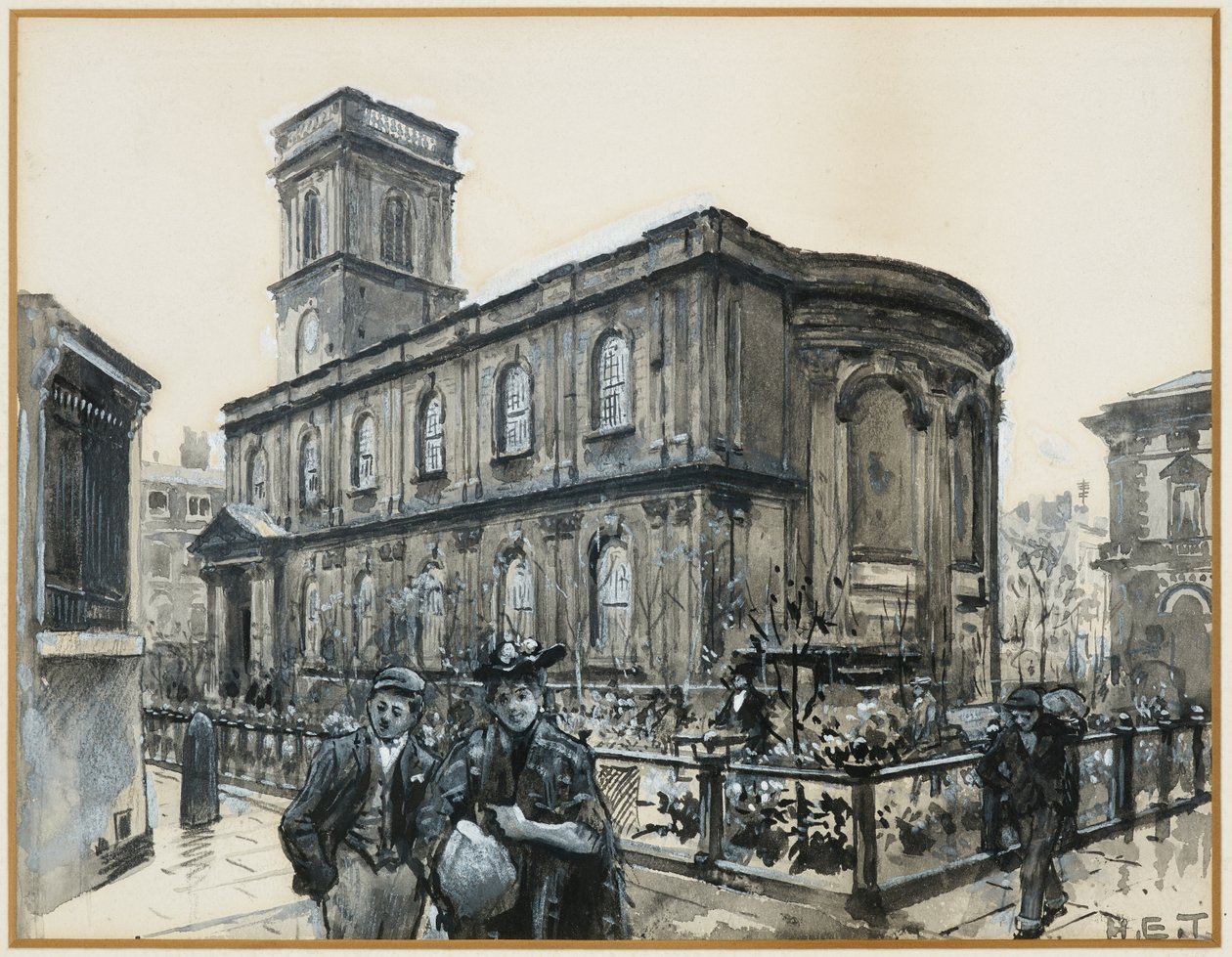 Iglesia de Santa Ana desde el callejón de Henry Edward Tidmarsh