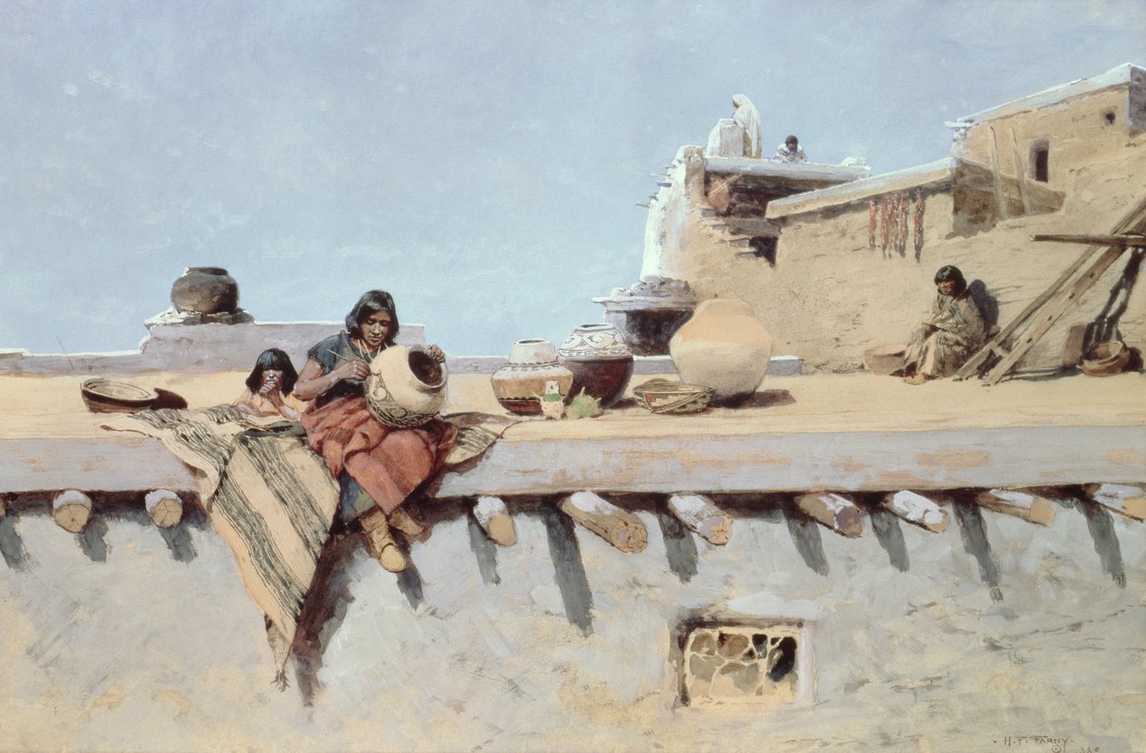 Pintando macetas de Henry Francois Farny