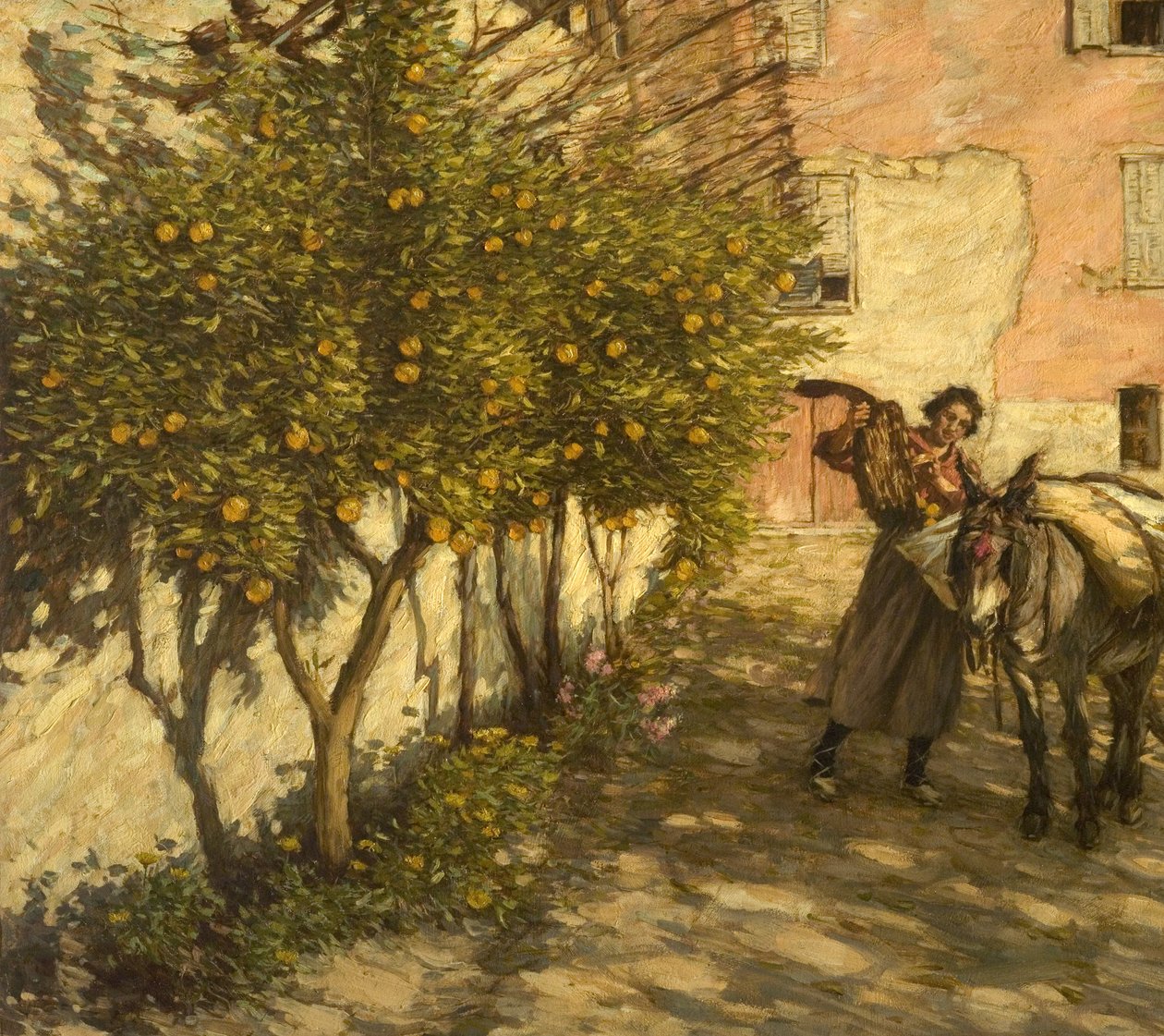 Recolectando naranjas, 1929 de Henry Herbert La Thangue