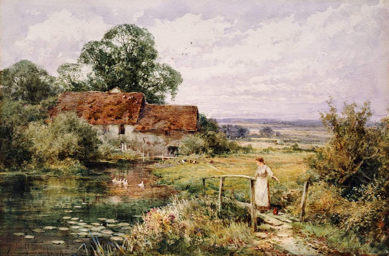 Observando a los patos de Henry John Sylvester Stannard