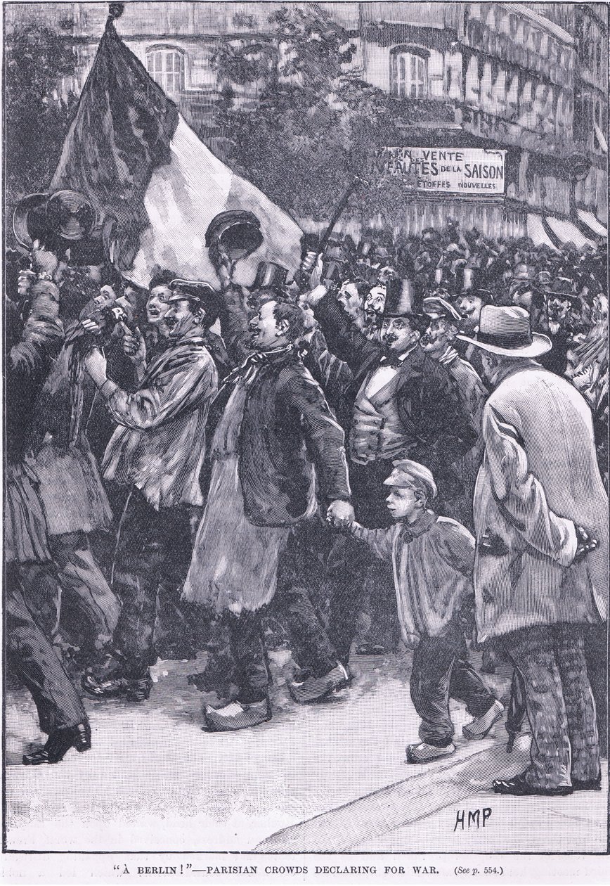 Una multitud parisina en Berlín declarando la guerra de Henry Marriott Paget