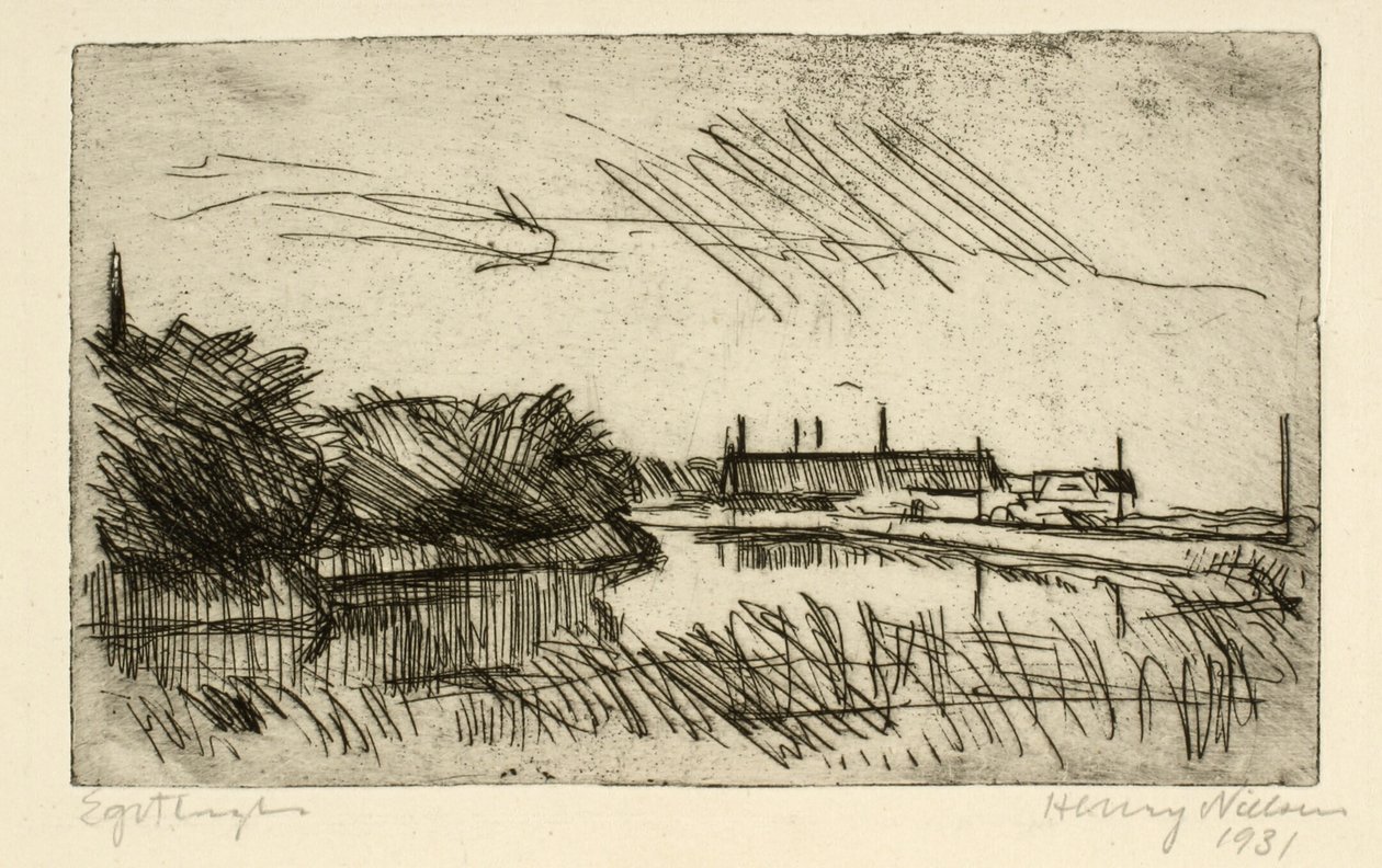 Paisaje con Arroyo y Casas de Henry Nielsen