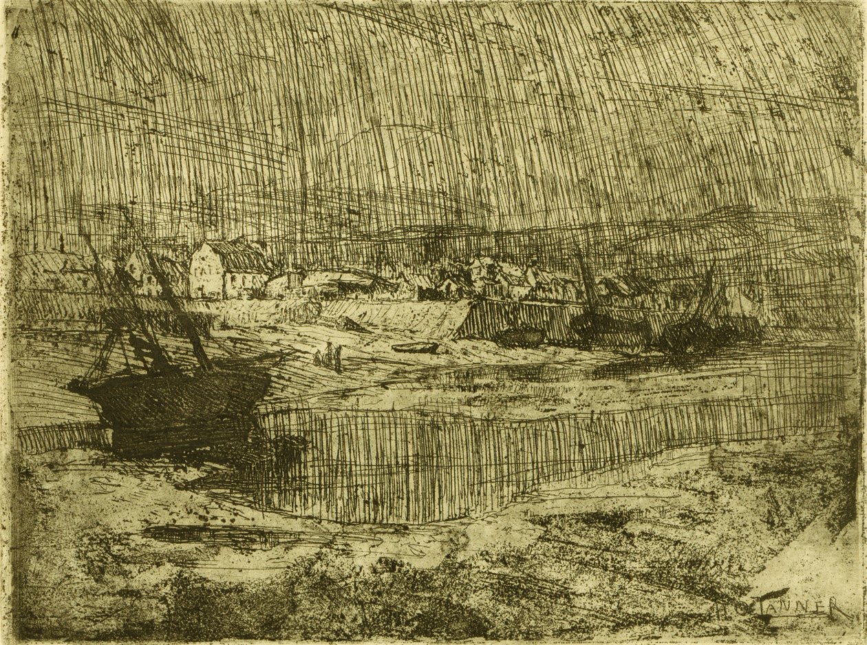 Barcos de pesca volcados, Bretaña de Henry Ossawa Tanner
