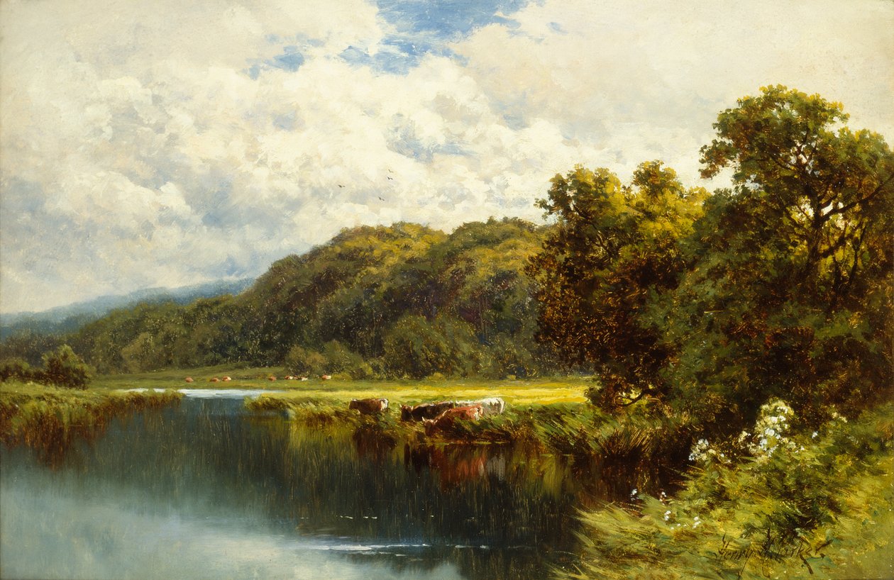 El Támesis en Pangbourne (óleo sobre lienzo) de Henry Parker