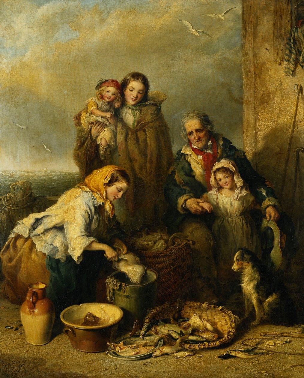 La familia del pescador, 1861 de Henry Perlee Parker