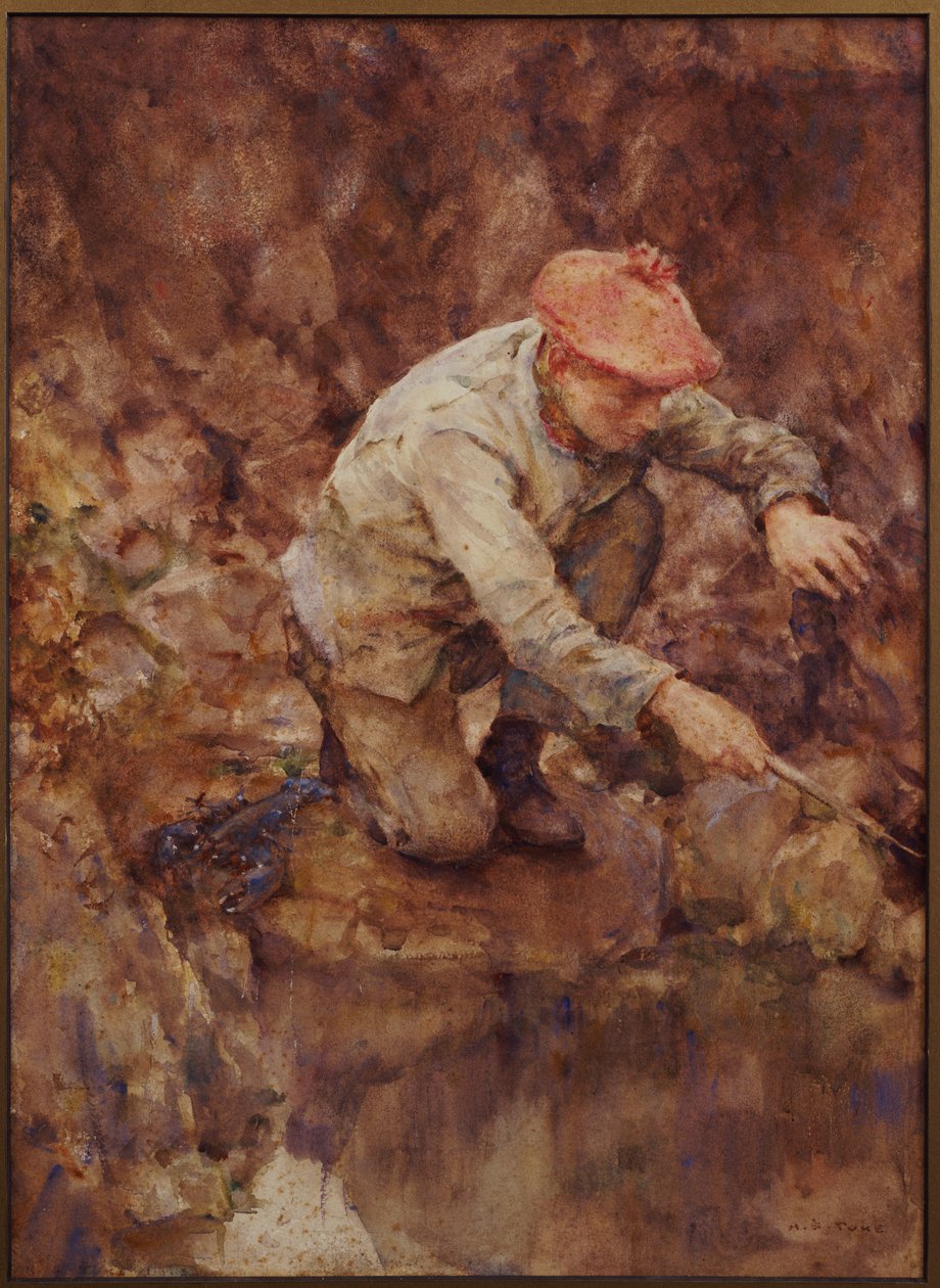 Pescando Langosta de Henry Scott Tuke