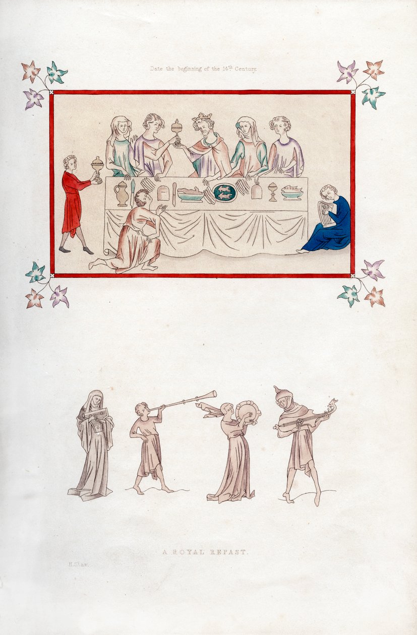 Un banquete real, principios del siglo XIV de Henry Shaw