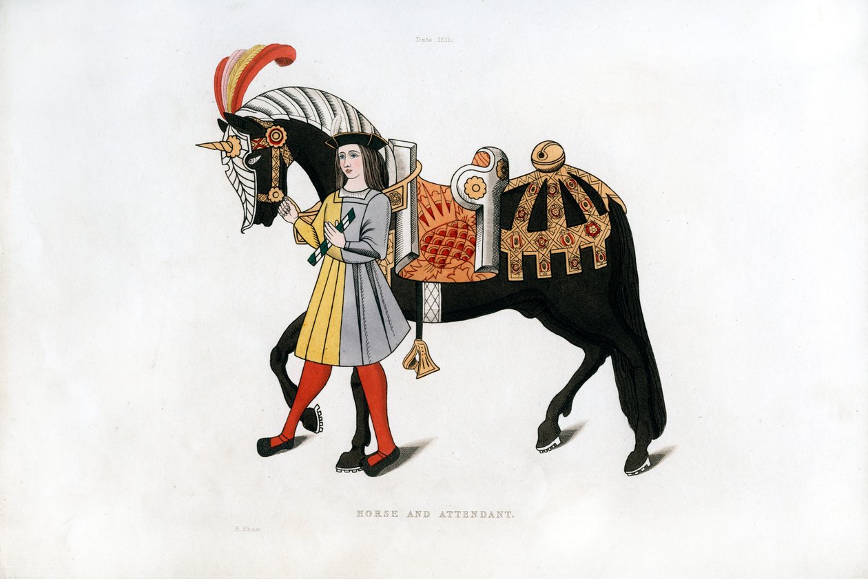 Caballo y asistente, c1511, 1843 de Henry Shaw