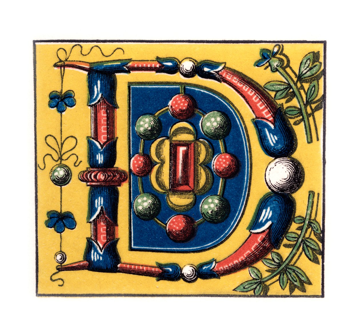 Letra inicial D, siglo XV, 1843 de Henry Shaw
