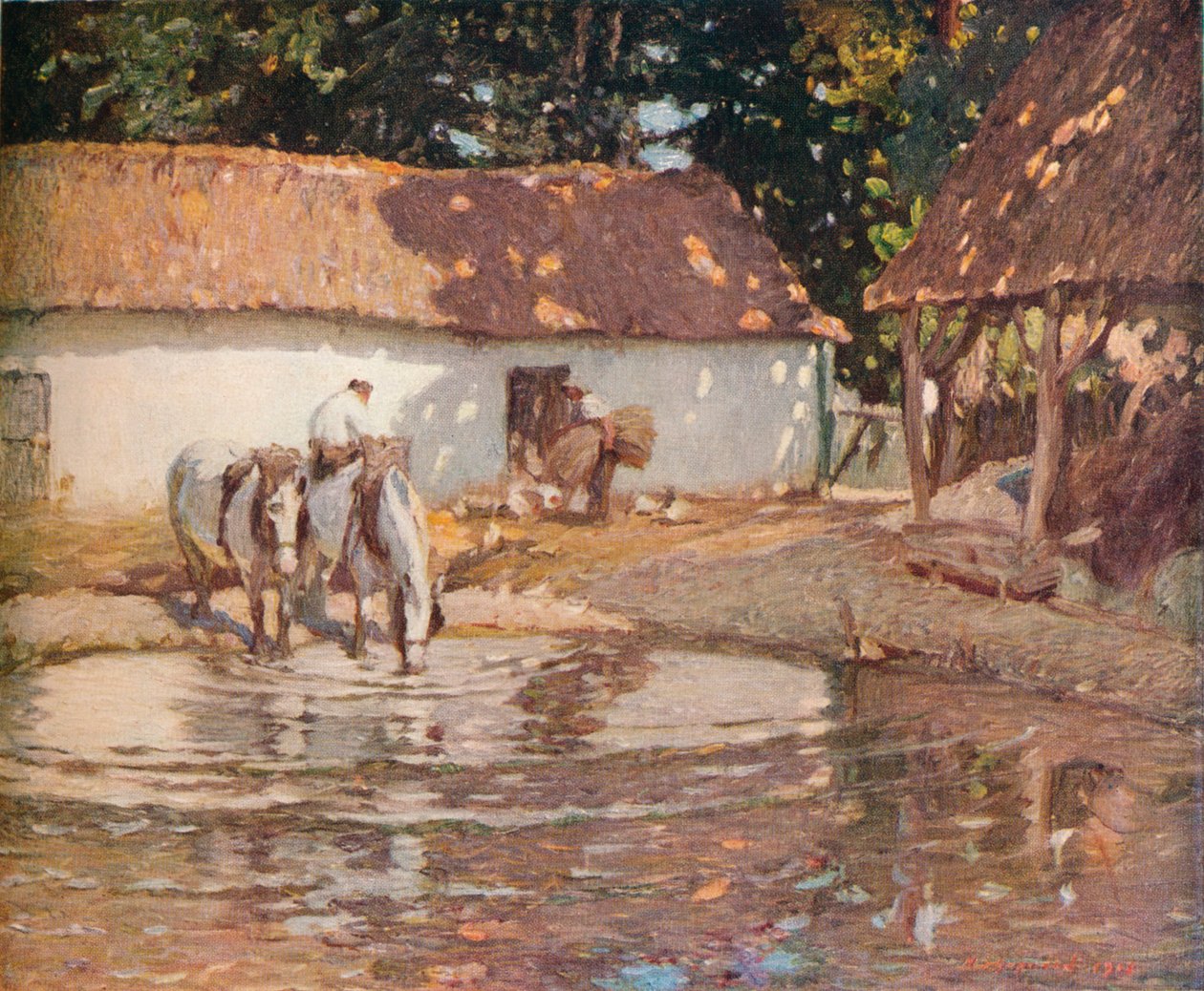 Un corral de Picardía, c. 1900 de Henry Silkstone Hopwood