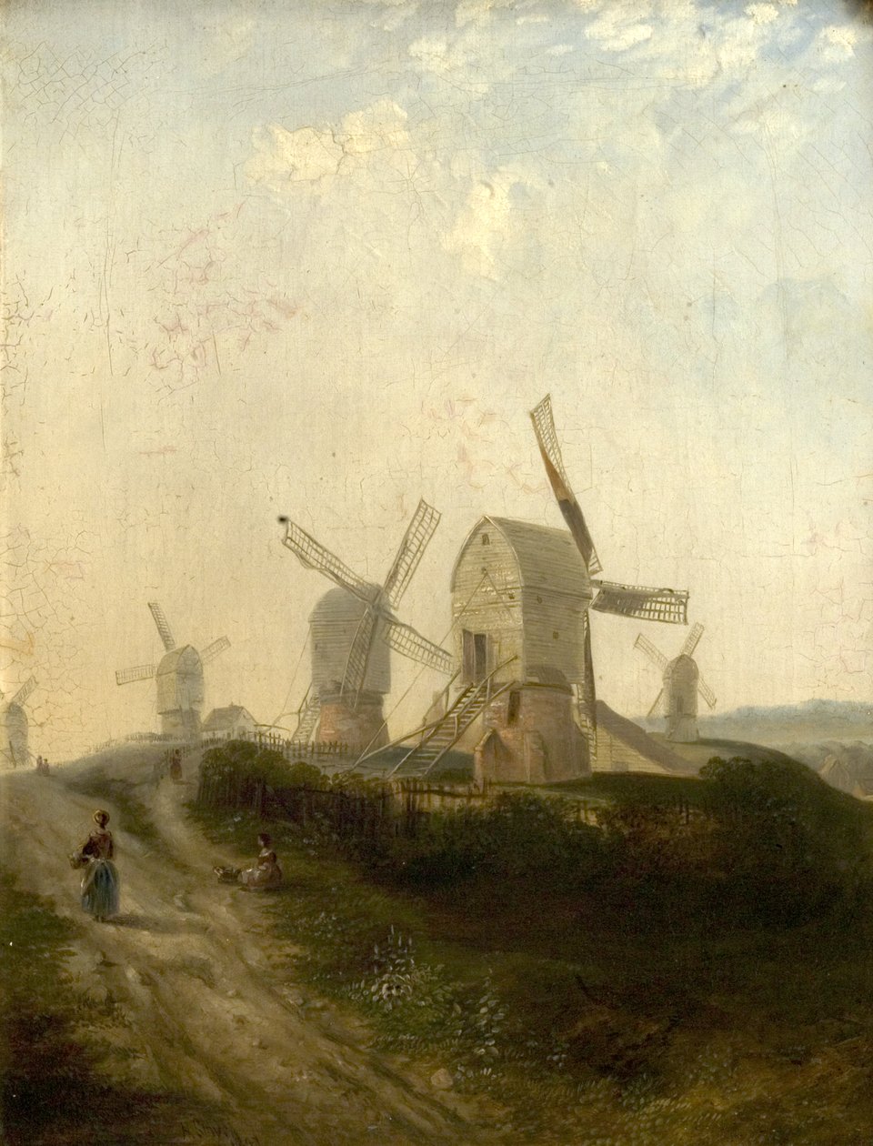 Molinos de viento en el bosque de Nottingham, 1847 de Henry Smyth