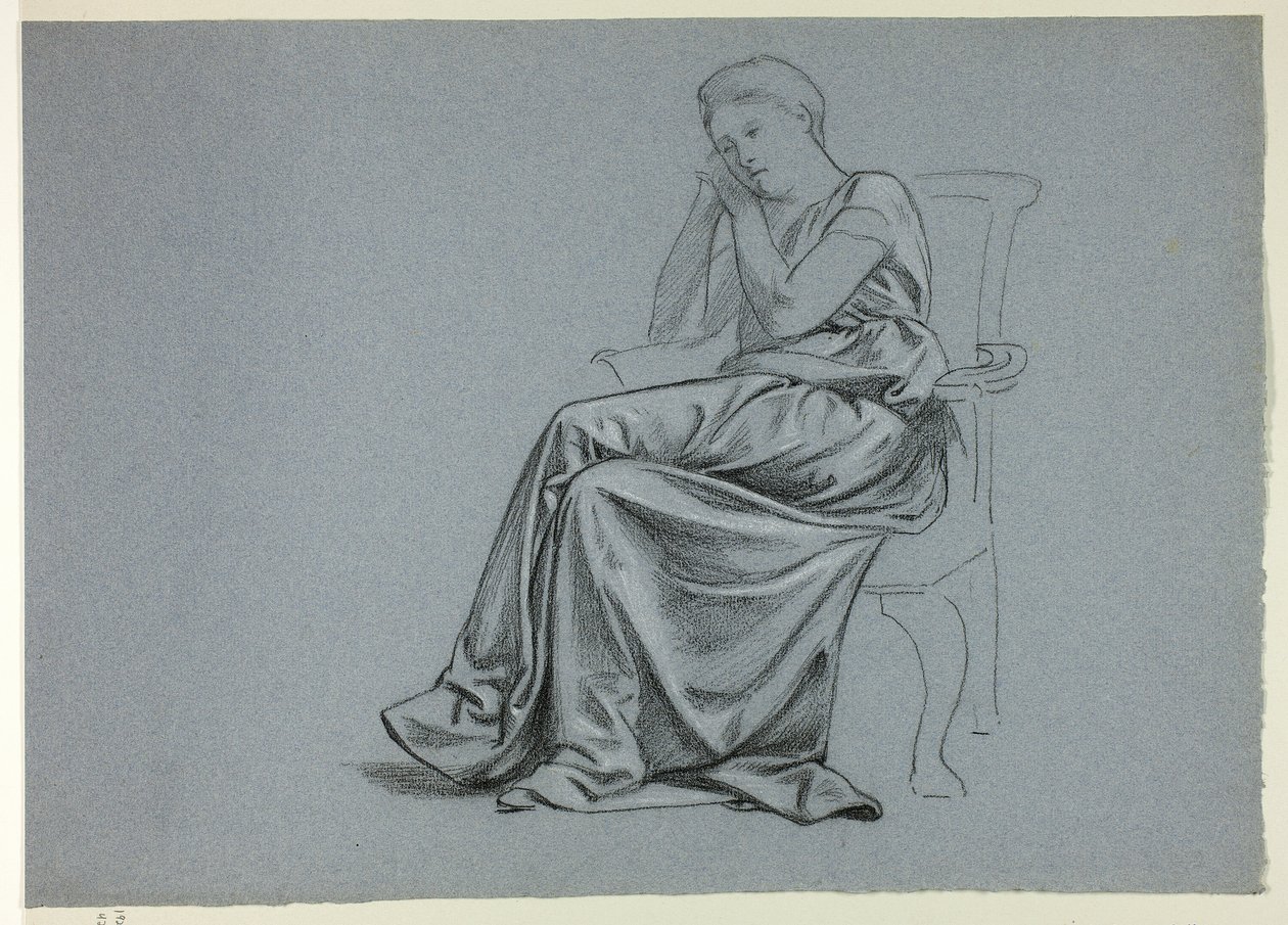 Mujer con bata suelta en una silla de Henry Stacy Marks