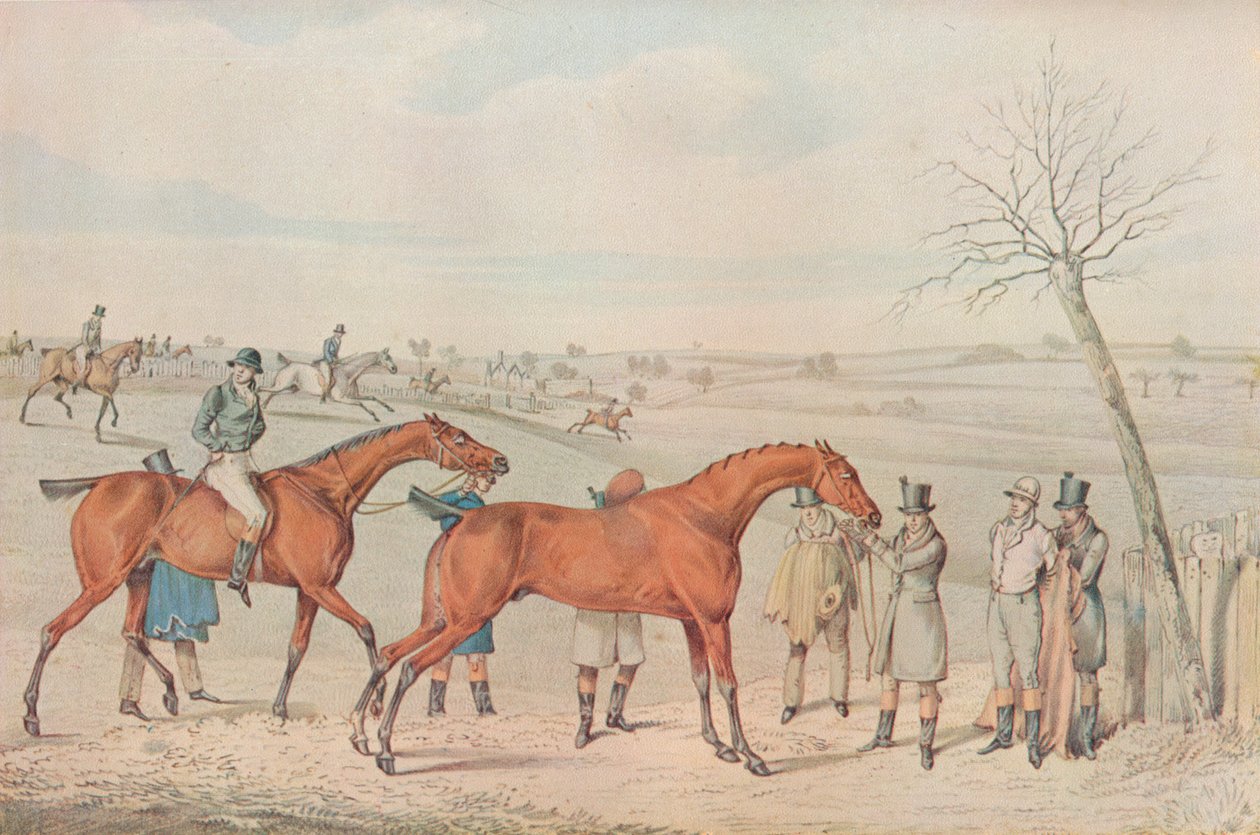 Una carrera de obstáculos: El ganador, 1827 de Henry Thomas Alken