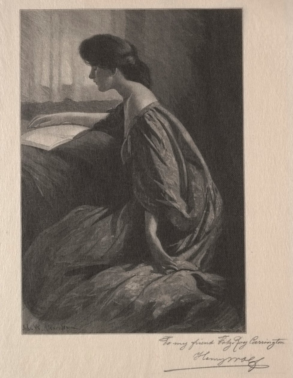 Chica leyendo en una ventana de Henry Wolf