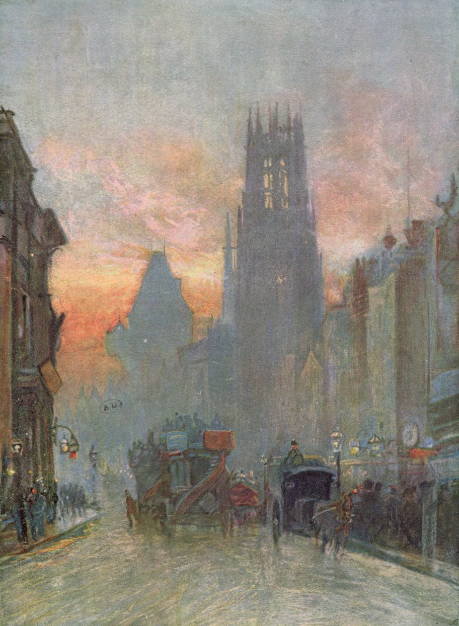 Vista de Fleet Street, Londres, finales del siglo XIX de Herbert Menzies Marshall