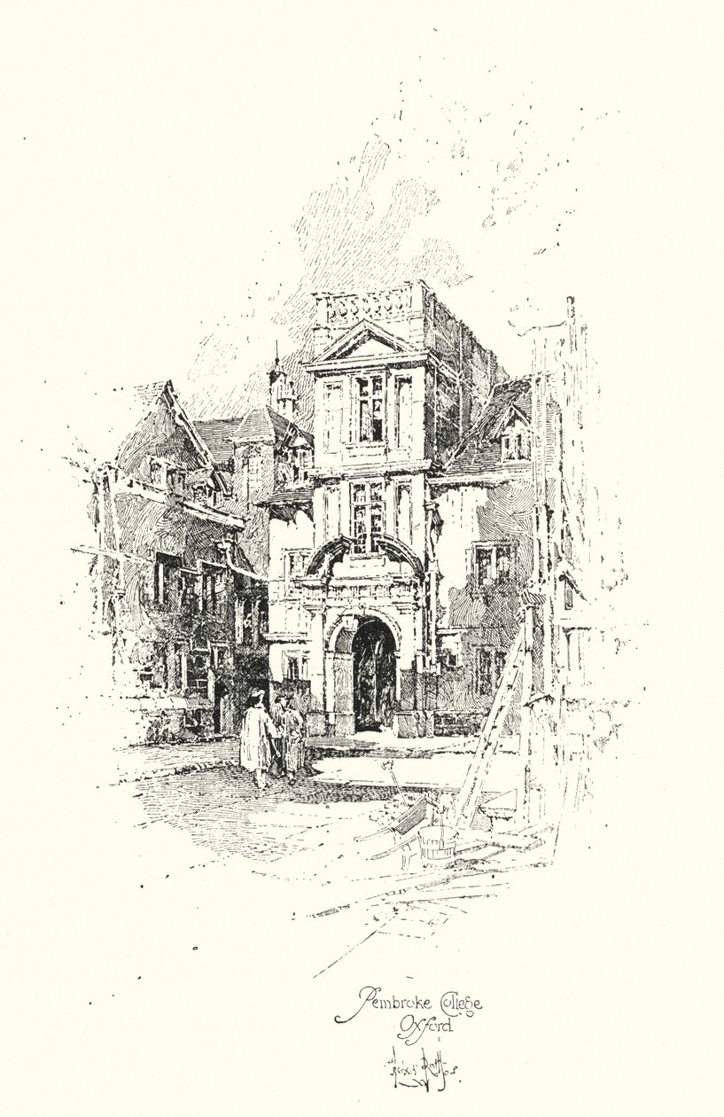 Pembroke College, Oxford de Herbert (after) Railton