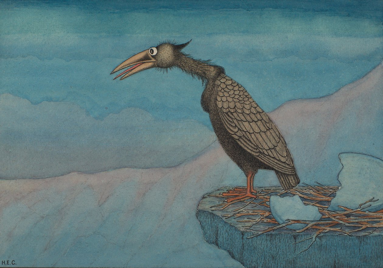 Ave de presa recién nacida, c.1910 de Herbert E. Crowley