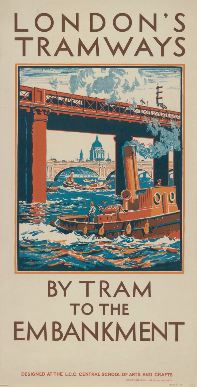 En tranvía al Embankment, 1924 de Herbert Kerr Rooke