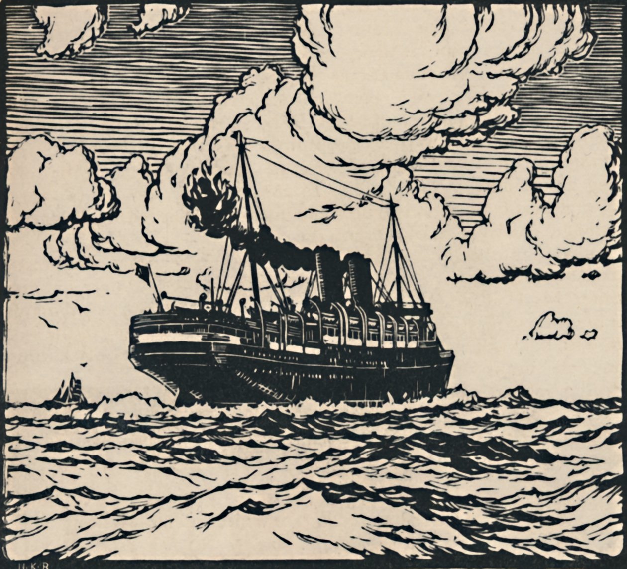 Vapor en el mar, 1919 de Herbert Kerr Rooke