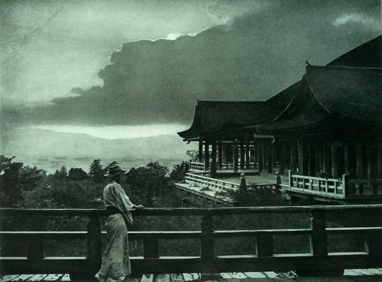 Luz de luna en Kiyomizu-Dera, 1910 de Herbert Ponting