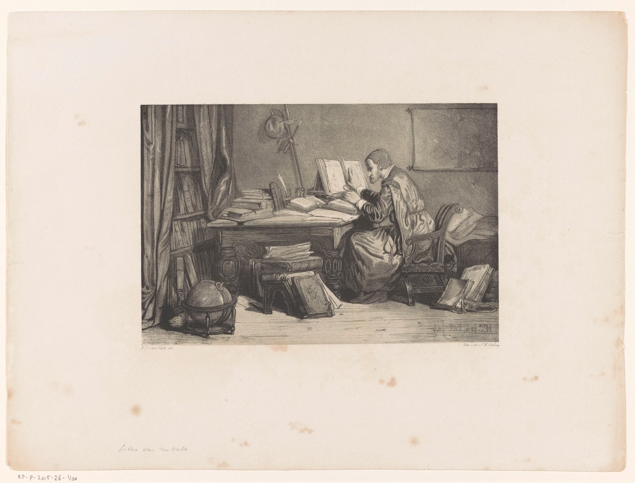 Becario en una sala de estudio de Herman Frederik Carel ten Kate