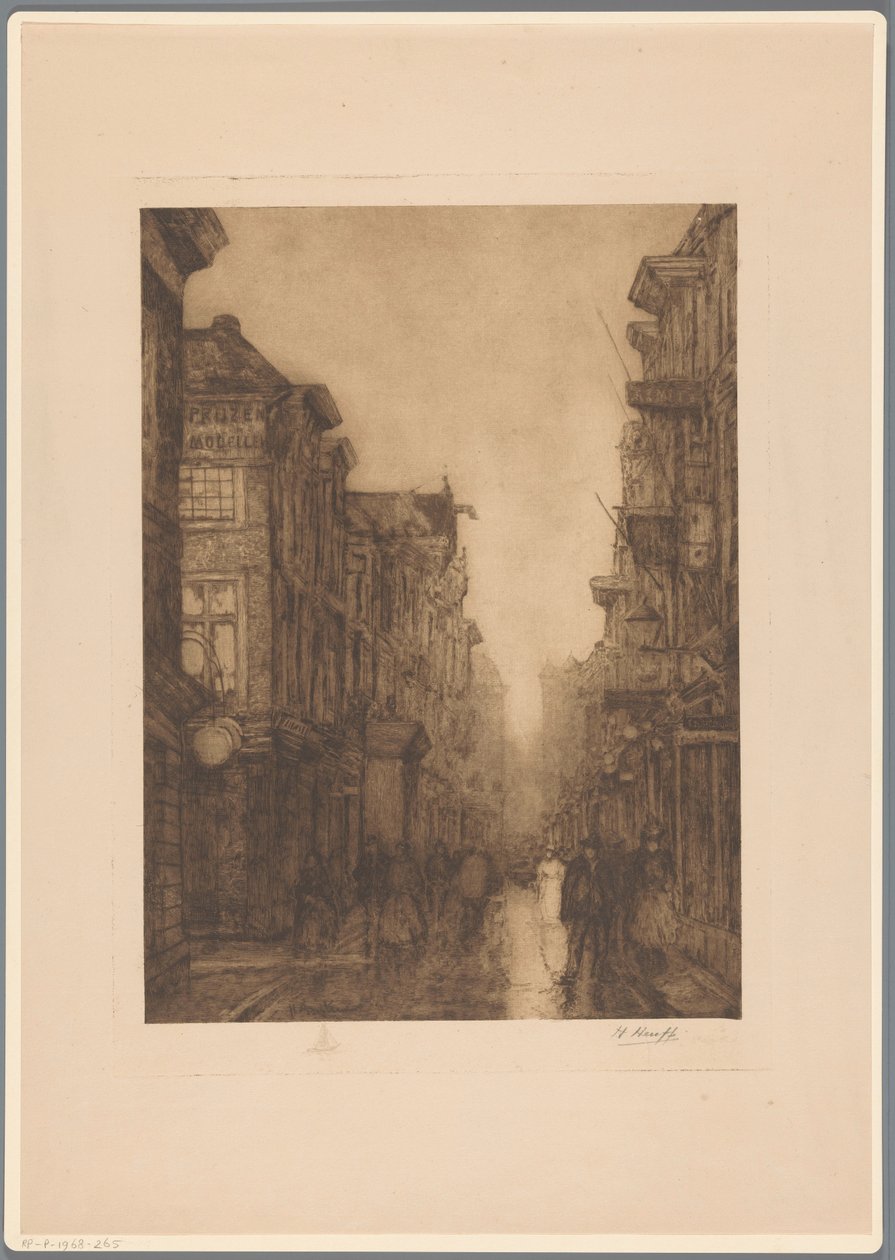 Spuistraat en La Haya de Herman Heuff (signed by artist)