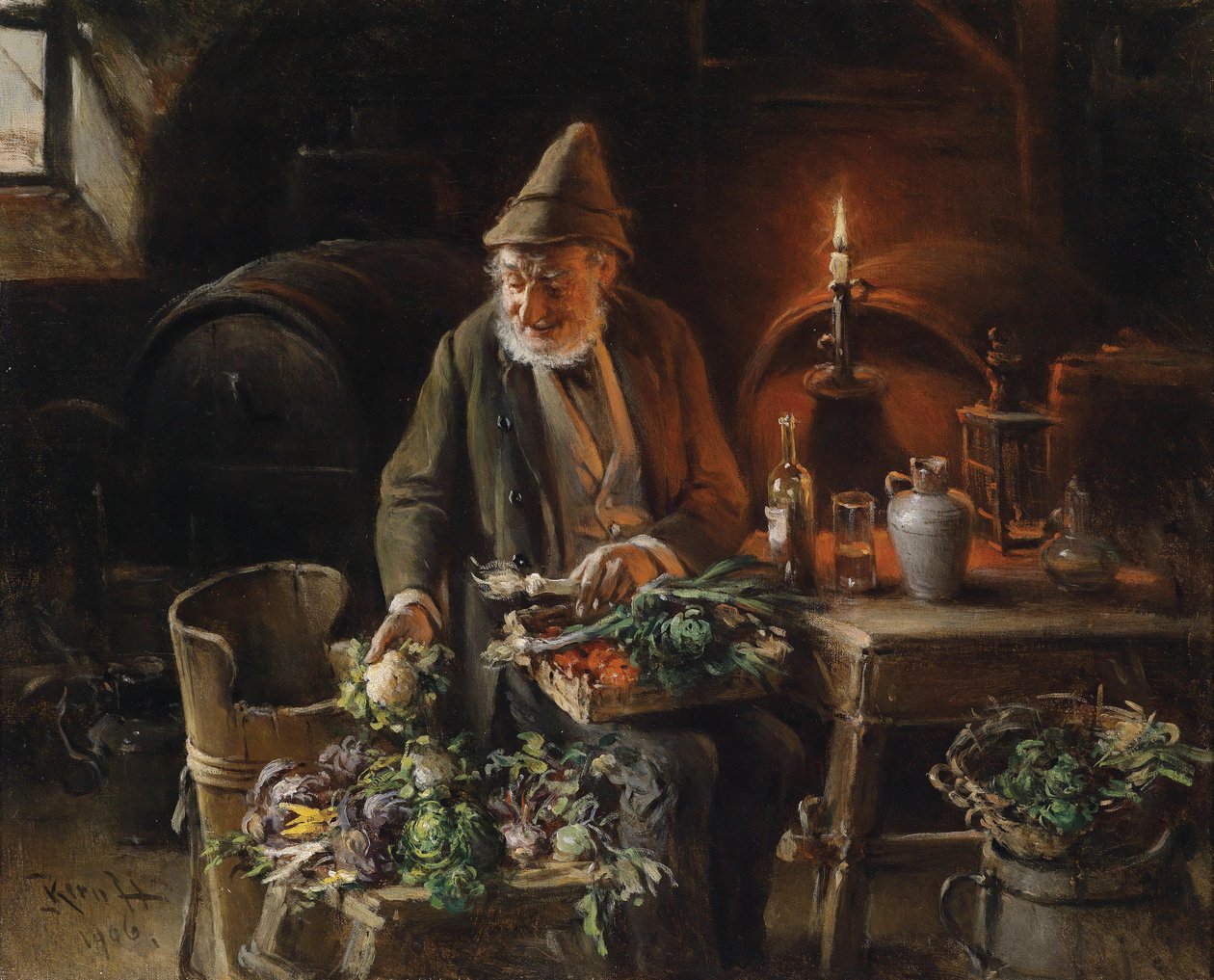 El vendedor de verduras en la bodega de Hermann Kern
