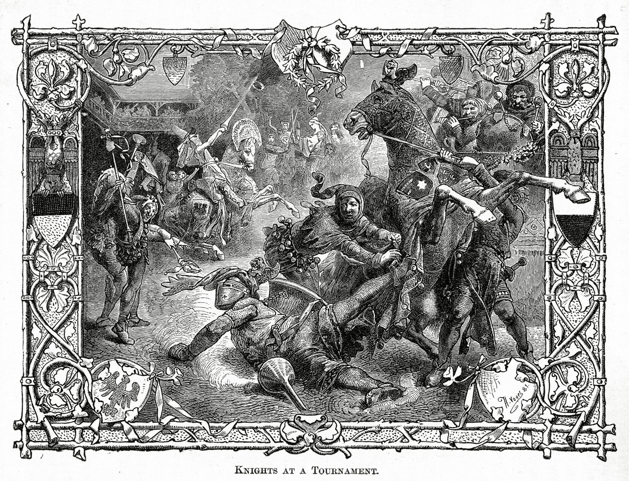 Caballeros en un torneo, c.1882 de Hermann Vogel
