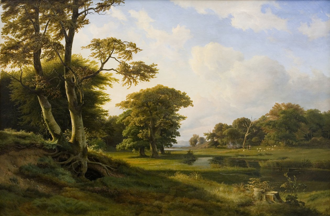 Paisaje forestal en Hellebæk. Otoño de Hermann Carmiencke