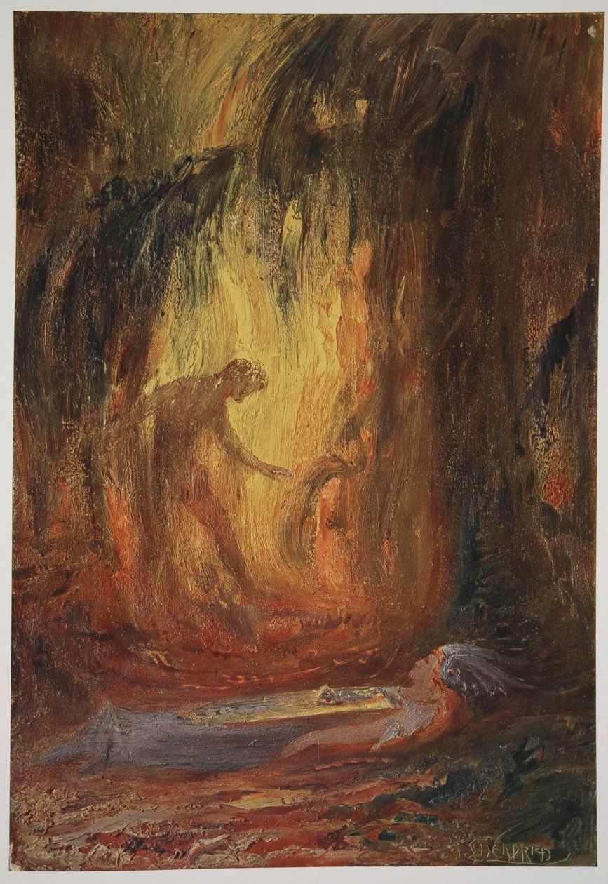 Despertar de Brunilda, 1906 de Hermann Hendrich