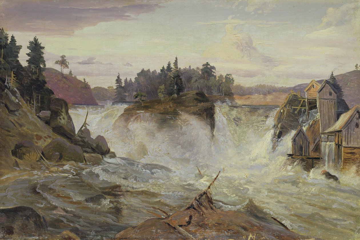 Cascada en las montañas, 1836 de Hermann Joseph Neefe