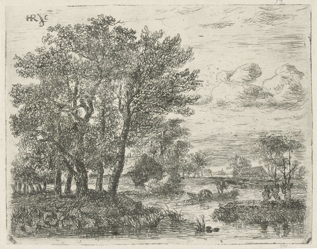 Pescadores en un bote de Hermanus Jan Hendrik van Rijkelijkhuysen