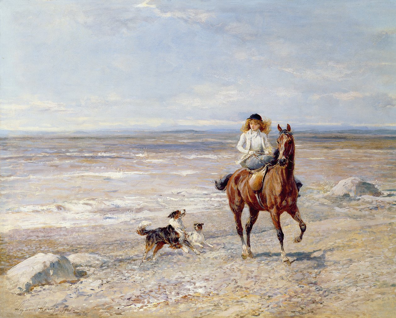 Paseo en pony en la playa de Heywood Hardy