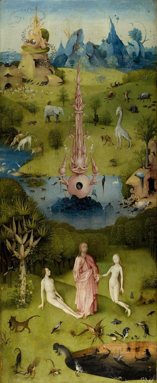 El jardín de las delicias, ala izquierda interior (Paraíso) de Hieronymus Bosch