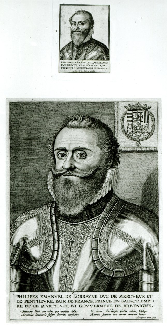 Retrato de Philippe-Emmanuel de Lorraine, Duque de Mercoeur (1558-1602) de Hieronymus or Jerome Wierix